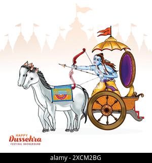 Happy Dussehra Festival Feier Feiertagskarte Hintergrund Stock Vektor