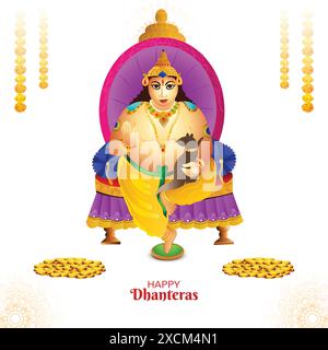 Shubh Dhanteras Festival Feier Lord Kuber Karte Hintergrund Stock Vektor
