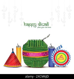 Diwali Crackers Festival Feiertagskarte Hintergrund Stock Vektor