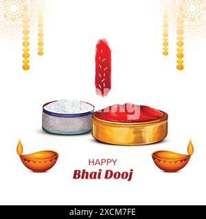 Happy Bhai dooj Festival Feier Karte Hintergrund Stock Vektor