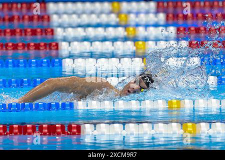 Indianapolis, Indiana, USA. Juni 2024. ROBERT FINKE (St. Petersburg-FL) reist in den Vorläufen der 800-Meter-Freilaue der Männer während der Olympischen Spiele der USA im Lucas Oil Stadium zum Sieg. (Kreditbild: © Scott Rausenberger/ZUMA Press Wire) NUR REDAKTIONELLE VERWENDUNG! Nicht für kommerzielle ZWECKE! Quelle: ZUMA Press, Inc./Alamy Live News Stockfoto