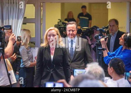 London, England, Großbritannien. Juni 2024. Außenminister DAVID CAMERON trifft Mitglieder der ausländischen Presse in London in einem von der Foreign Press Association organisierten Briefing (Credit Image: © Tayfun Salci/ZUMA Press Wire) NUR REDAKTIONELLE VERWENDUNG! Nicht für kommerzielle ZWECKE! Stockfoto