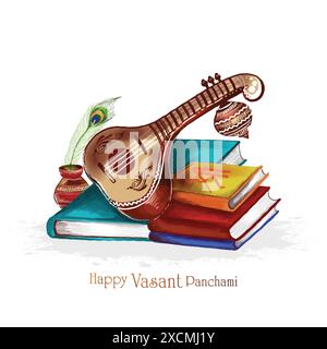 Happy vasant Panchami indian Festival Hintergrund Stock Vektor