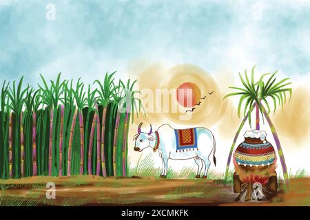 Fröhliches Weihnachtsfest von tamil nadu südindien Grußkarte Design Stock Vektor