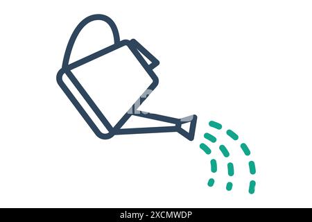 Symbol für Bewässerungskanne. Symbol für Bewässerung. Liniensymbolstil. Vektorillustration für Bewässerungselemente Stock Vektor