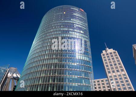 Potsdamer Platz, Hochhäuser, Bahntower, Sony Center, Beisheim Center, Ritz Carlton Luxushotel, Bahnhof, Berlin, Deutschland Hauptquartier *** Potsdamer Plat Stockfoto