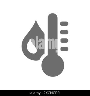Symbol für Wassertemperaturvektor. Feuchtigkeitsanzeige mit Thermometer. Stock Vektor