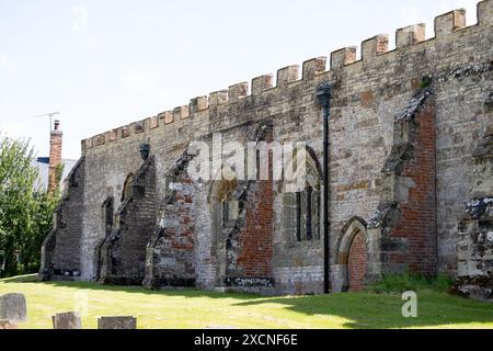 Die Nordwand der St. Giles Church, Chesterton, Warwickshire, England, Großbritannien Stockfoto