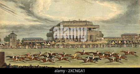 Doncaster Race for the Great St Legder Stakes, berühmtes Pferderennen in England, 1839, Historisch, digital restaurierte Reproduktion von einer Vorlage aus dem 19. Jahrhundert, Datum nicht angegeben Stockfoto