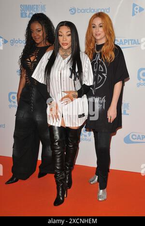 Sugababes (Mutya Buena, Keisha Buchanan und Siobhan Donaghy) beim Capital FM Summertime Ball 2024, Wembley Stadium, Wembley, am Sonntag, den 16. Juni 2024 Stockfoto