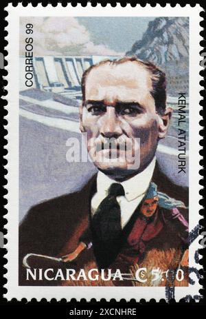 Kemal Atatürk Porträt auf Briefmarke Stockfoto