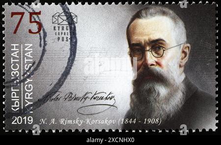 Nikolai Rimsky-Korsakow-Porträt auf Briefmarke Stockfoto