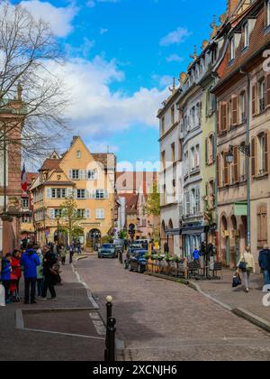 Rue de la Poissonnerie, historisches Zentrum von Colmar, Departement Oberrhein, Elsass, Frankreich Stockfoto