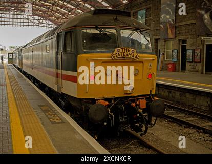 Cornish Riviera Statesman, Nantwich nach Penzance und Rückkehr organisiert von Statesman Rail, Operator Locomotive Services Group (2x Diesel der Baureihe 47) Stockfoto