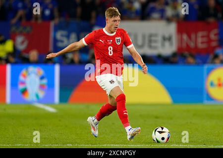 Düsseldorf, Deutschland. Juni 2024. Alexander Prass (Österreich) spielte während des UEFA Euro 2024-Spiels zwischen Österreich und Frankreich, Gruppe D Datum 1, am 17. Juni 2024 in der Düsseldorfer Arena. (Foto: Sergio Ruiz/PRESSINPHOTO) Credit: PRESSINPHOTO SPORTS AGENCY/Alamy Live News Stockfoto
