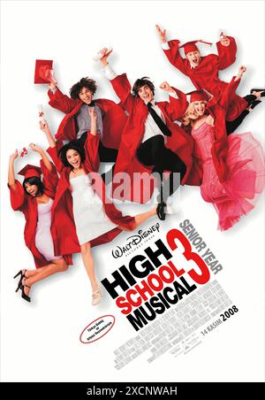 High School Musical 3: Senior Jahr : 2008 - USA Regie : Kenny Ortega Filmplakat beschränkt auf redaktionelle Verwendung. Weitere Informationen zu Einschränkungen finden Sie in der Überschrift. Es ist verboten, das Foto aus dem Kontext der Werbung für den Film zu reproduzieren. Sie muss der Filmgesellschaft und/oder dem Fotografen gutgeschrieben werden, der von der Filmgesellschaft zugewiesen oder von der Filmgesellschaft autorisiert wurde/für das Set zugelassen wurde. Beschränkt auf redaktionelle Verwendung. Photo12 gewährt den vertretenen Personen keine Publizitätsrechte. Quelle: Photo12/7e Art/Walt Disney Pictures Stockfoto