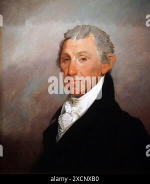 Portrait von James Monroe (1758-1831) amerikanischer Staatsmann und 5. Präsident der Vereinigten Staaten. Von Gilbert Stuart (1755-1828) ein US-amerikanischer Maler gemalt. Vom 19. Jahrhundert Stockfoto