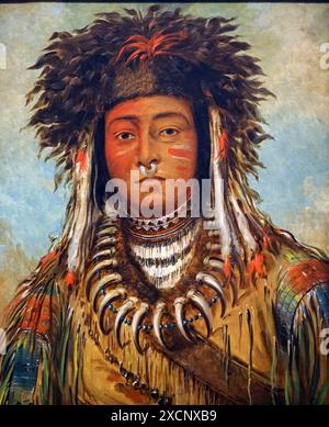 Portrait des jungen Chief-Ojibbeway von George Catlin (1796-1872) ein US-amerikanischer Maler, Autor und Reisenden. Vom 19. Jahrhundert Stockfoto