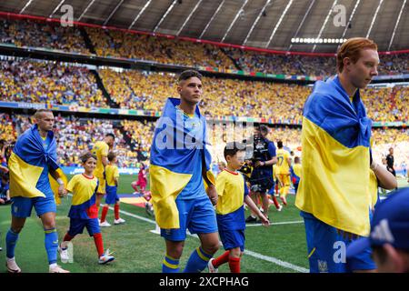 München, Deutschland. Juni 2024. Georgiy Sudakov (Ukraine) war beim Spiel der UEFA Euro 2024 zwischen den Nationalmannschaften Rumäniens und der Ukraine in der Allianz Arena zu sehen. Endergebnis; Rumänien 3:0 Ukraine Credit: SOPA Images Limited/Alamy Live News Stockfoto