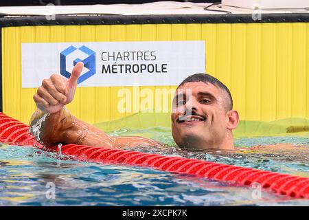 Chartres, Frankreich. Juni 2024. Florent Manaudou tritt am 18. Juni 2024 an den französischen Meisterschaften 2024 in Chartres, Frankreich, an. Foto: Laurent Zabulon/ABACAPRESS. COM Credit: Abaca Press/Alamy Live News Stockfoto