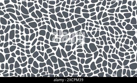 Bodenmuster aus Mosaikstein. Felsen Textur Vektor Hintergrund mit Kies, Kopfsteinpflaster und Kieselsteinen. Boden- und Wandfliesen, Straßen-, Bürgersteig- oder Gehsteig, abstraktes geometrisches Muster Stock Vektor