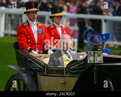 Ascot, Großbritannien. Juni 2024. König Karl III. Während der königlichen Parade am ersten Tag von Royal Ascot. Quelle: Nigel Bramley/Alamy Live News Stockfoto