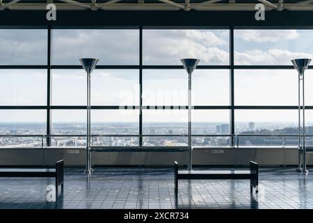 Miyagi, Japan - 1. Februar 2024: SS30-Aussichtspalette und Blick auf die Stadt Sendai Stockfoto