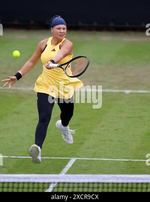 Birmingham, Großbritannien. 18. Juni 2024; Edgbaston Priory Club, Birmingham, England: Rothesay Tennis Classic Birmingham, Tag 2; Diana Shnaider im Einzelspiel ihrer Frauen gegen Amelia Rajecki (GBR) Credit: Action Plus Sports Images/Alamy Live News Stockfoto