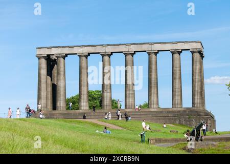 National Monument of Scotland, auf Calton Hill, Edinburgh, Schottlands nationales Denkmal für die schottischen Soldaten, die in den Napoleonischen Kriegen starben Stockfoto