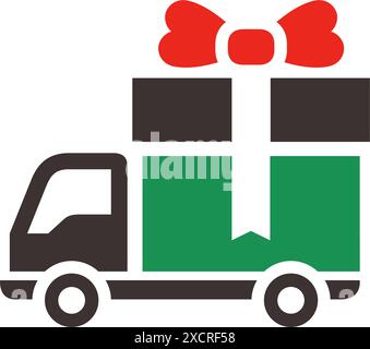 Auslieferungsfahrzeug Icon, in Farbe gefertigt Stock Vektor