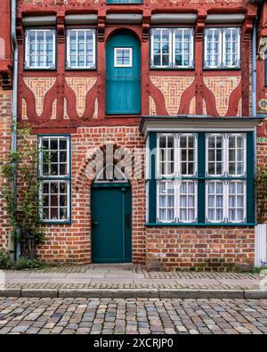 Malerisches mittelalterliches Fachwerkhaus in Lüneburg Stockfoto
