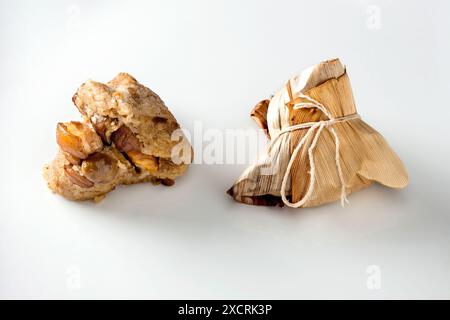 Die Fleischknödel sind eines der Speisen, die während des Dragon Boat Festivals gefeiert werden Stockfoto