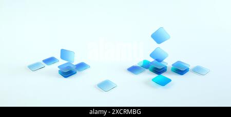 3D-Technologie, Datenübertragung, Datenbank, künstliche Intelligenz, KI, LLM-Konzept. 3s abstrakter Hintergrund Stockfoto