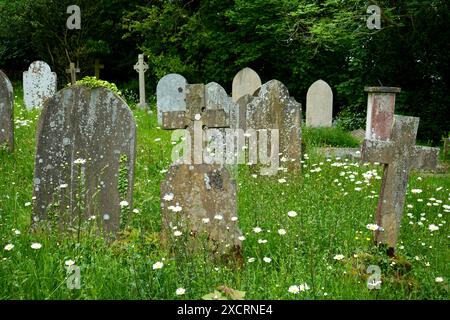 Grabsteine auf dem Friedhof der All Saints Church. Stockfoto