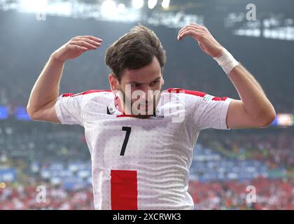 Dortmund, Deutschland. Juni 2024. Khvicha Kvaratskhelia aus Georgien während des Spiels der UEFA-Europameisterschaft im BVB-Stadion Dortmund. Der Bildnachweis sollte lauten: David Klein/Sportimage Credit: Sportimage Ltd/Alamy Live News Stockfoto