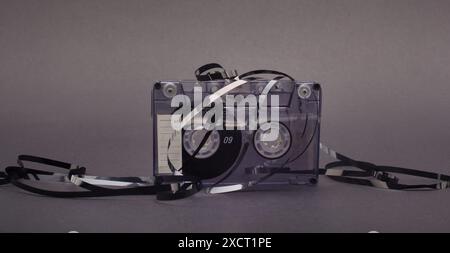 Kabelband von Vintage Audio-Kassette Stockfoto