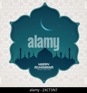 Abstrakter islamischer Happy muharram-Kartenhintergrund Stock Vektor