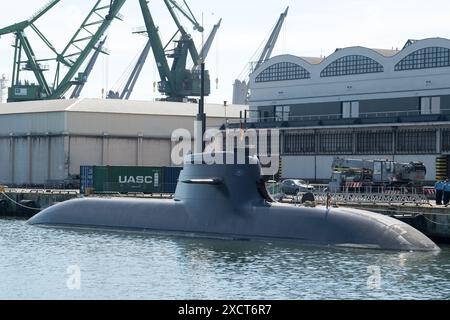 Gdynia, Polen. 18. Juni 2024. Das deutsche U-Boot U-212A 31 (S181) der Deutschen Marine erreichte den Hafen von Gdynia © Wojciech Strozyk / Alamy Live News Stockfoto