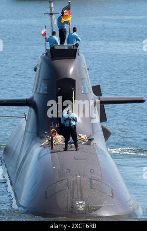 Gdynia, Polen. 18. Juni 2024. Das deutsche U-Boot U-212A 31 (S181) der Deutschen Marine erreichte den Hafen von Gdynia © Wojciech Strozyk / Alamy Live News Stockfoto