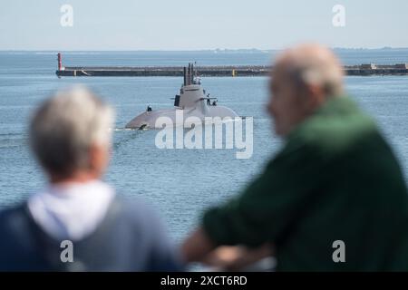 Gdynia, Polen. 18. Juni 2024. Das deutsche U-Boot U-212A 31 (S181) der Deutschen Marine erreichte den Hafen von Gdynia © Wojciech Strozyk / Alamy Live News Stockfoto