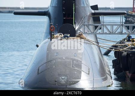 Gdynia, Polen. 18. Juni 2024. Das deutsche U-Boot U-212A 31 (S181) der Deutschen Marine erreichte den Hafen von Gdynia © Wojciech Strozyk / Alamy Live News Stockfoto