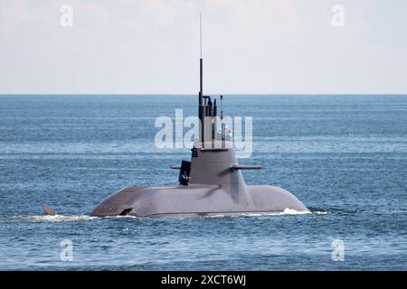 Gdynia, Polen. 18. Juni 2024. Das deutsche U-Boot U-212A 31 (S181) der Deutschen Marine erreichte den Hafen von Gdynia © Wojciech Strozyk / Alamy Live News Stockfoto