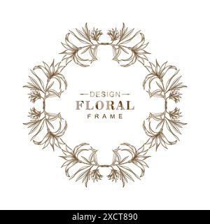 Elegantes, kreisförmiges Design mit Blumendesign Stock Vektor