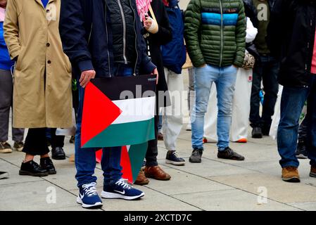 Protest gegen Völkermord in Gaza, Monforte de Lemos, Lugo, Spanien Stockfoto