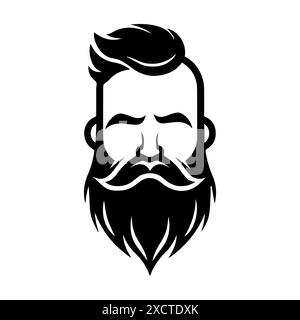 Bart-Logo oder moderne Linie. Vektorgrafik und Ikonendesign mit auffälligen Konturen. Schwarzes und weißes minimalistisches Pixel Perfect-Symbol isoliert weiße bac Stock Vektor