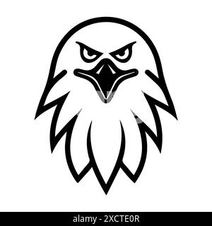 Abstraktes Eagle-Logo oder Symbol der modernen Linie. Vektorgrafik und Ikonendesign mit auffälligen Konturen. Schwarz-weiß Pixel Perfect minimalistisches Symbol isolieren Stock Vektor