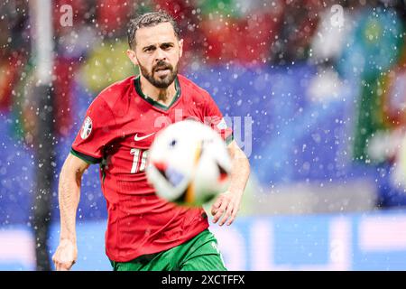 LEIPZIG, DEUTSCHLAND - 18. JUNI: Bernardo Silva, Portugal, läuft am 18. Juni 2024 in Leipzig beim Spiel der Gruppe F - UEFA EURO 2024 zwischen Portugal und Tschechien in der Red Bull Arena. (Foto: Peter Lous/BSR Agency) Stockfoto