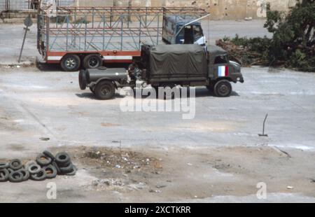 Libanonkrieg 1982 Beirut / Libanonkrieg 82 - Multinationale Friedenssicherungskräfte Französische Fallschirmjäger Stockfoto