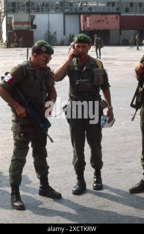 Libanon War 1982 Beirut / Lebeanonwar 82 - Multinationale Friedenssicherungskräfte Französische Fallschirmjäger Stockfoto