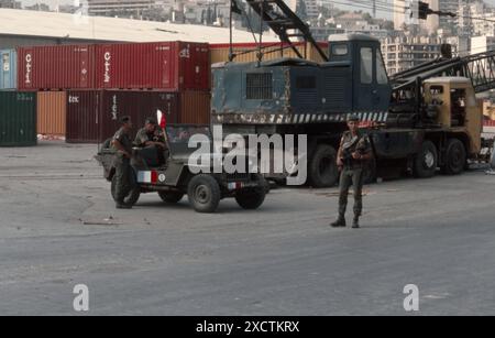 Libanonkrieg 1982 Beirut / Libanonkrieg 82 - Multinationale Friedenssicherungskräfte Französische Fallschirmjäger Stockfoto